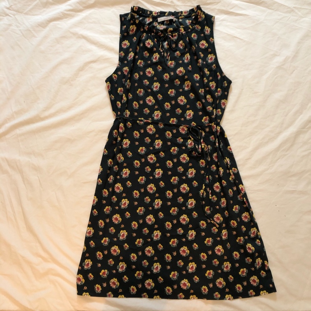 Floral Dress with Keyhole Neckline